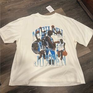 Jordan Cream and Blue Graphic Tee